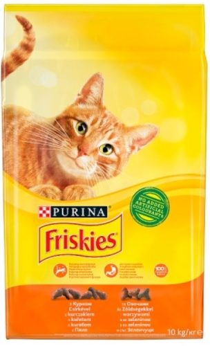 Friskies teljes értékű állateledel felnőtt macskák számára csirkével és zöldségekkel 10 kg