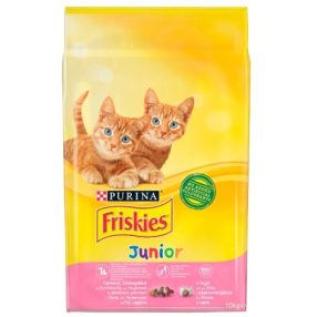   Friskies Junior teljes értékű állateledel kölyökmacskáknak csirkével, tejjel és zöldségekkel 10 kg