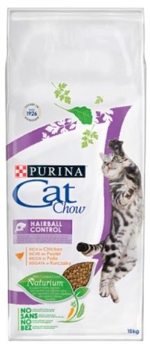 Cat Chow Hairball Control teljes értékű állateledel felnőtt macskák számára 15 kg