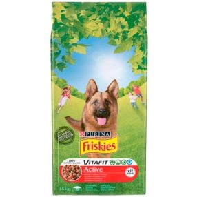   Friskies Vitafit Active teljes értékű állateledel felnőtt kutyák számára marhával 15 kg
