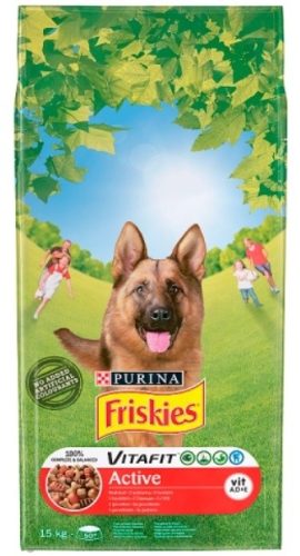 Friskies Vitafit Active teljes értékű állateledel felnőtt kutyák számára marhával 15 kg