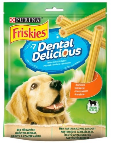 Friskies Dental Delicious kiegészítő állateledel felnőtt kutyák számára csirkével 7 db 200 g