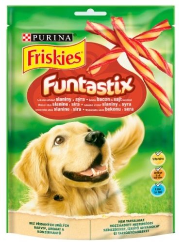 Friskies Funtastix bacon és sajt ízesítésű kiegészítő állateledel felnőtt kutyák számára 175 g