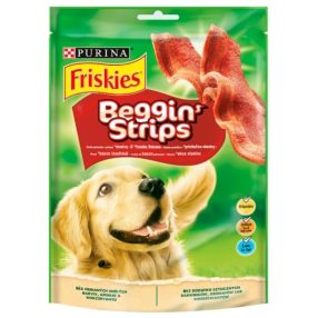   Friskies Beggin' Strips bacon ízesítésű kiegészítő állateledel felnőtt kutyák számára 120 g
