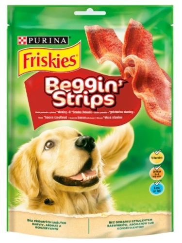 Friskies Beggin' Strips bacon ízesítésű kiegészítő állateledel felnőtt kutyák számára 120 g