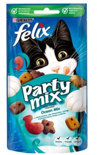 Felix Party Mix Ocean Mix jutalomfalat macskáknak lazac, tőkehal és pisztráng ízesítéssel 60 g