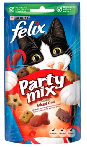 Felix Party Mix Mixed Grill jutalomfalat macskáknak marha, csirke és lazac ízesítéssel 60 g