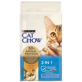 Cat Chow 3-in-1 száraz macskaeledel pulykában gazdag 15 kg