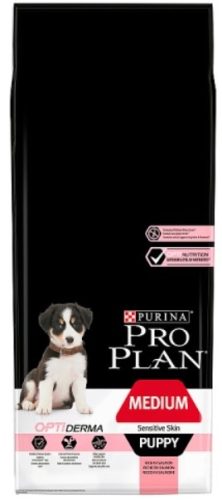 Pro Plan Medium Puppy Optiderma lazacban gazdag száraz kutyaeledel 12 kg