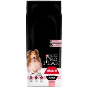   Pro Plan Medium Adult Sensitive Skin lazacban gazdag száraz kutyaeledel 14 kg
