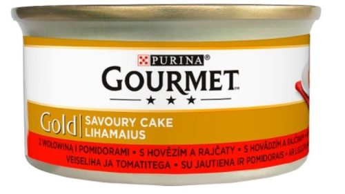 Gourmet Gold teljes értékű állateledel felnőtt macskák számára marhahússal és paradicsommal 85 g