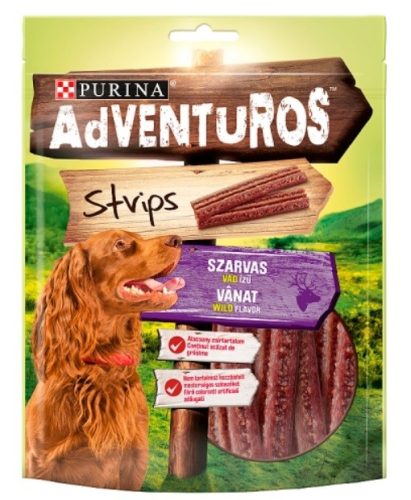 Purina AdVENTuROS Strips szarvas, vad ízű jutalomfalat kutyáknak 90 g