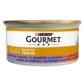   Gourmet Gold teljes értékű állateledel felnőtt macskák számára báránnyal és zöldbabbal 85 g
