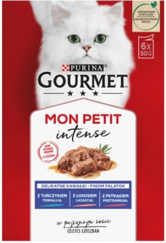 Gourmet Mon Petit tonhallal/lazaccal/pisztránggal nedves macskaeledel 6 x 50 g