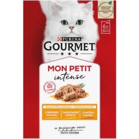   Gourmet Mon Petit kacsával/csirkével/pulykával nedves macskaeledel 6 x 50 g