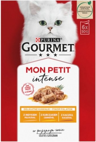 Gourmet Mon Petit kacsával/csirkével/pulykával nedves macskaeledel 6 x 50 g