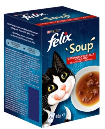 Felix Soup Házias válogatás alutasakos eledel, leves macskáknak 6 x 48 g (288 g)