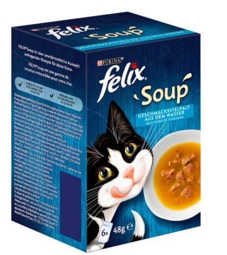Felix Soup Halas válogatás alutasakos eledel, leves macskáknak 6 x 48 g (288 g)