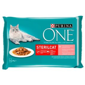   Purina One Sterilcat Lazaccal és Répával nedves macskaeledel sterilizált macskák számára 4 x 85 g