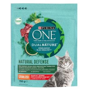  Purina One Dual Nature Spirulina Steril Marhával száraz macskaeledel 750g