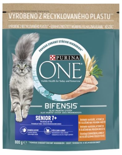 Purina One Senior Csirkében gazdag száraz macskaeledel 800g