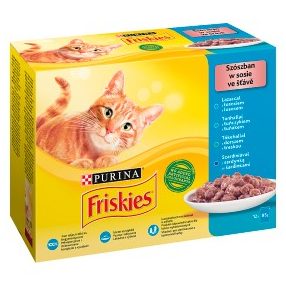   Friskies 12X85g lazaccal/tonhallal/szardíniával/tőkehallal nedves macskaeledel