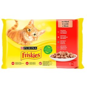   Friskies szószban csirkével/marhával/báránnyal/kacsával nedves macskaeledel 4 x 85 g