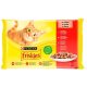 Friskies szószban csirkével/marhával/báránnyal/kacsával nedves macskaeledel 4 x 85 g