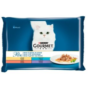   Gourmet Perle mini filé szószban teljesértékű állateledel macskáknak 4 x 85 g