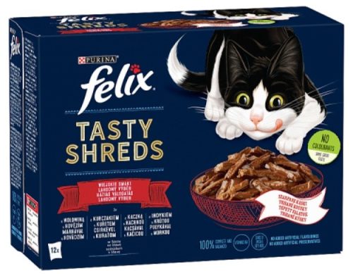 Felix Shreds Házias válogatás szószban nedves macskaeledel 12x80g