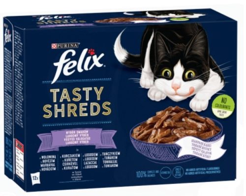 Felix Shreds Vegyes válogatás szószban nedves macskaeledel 12x80g