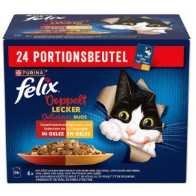   Felix Fantastic Duo Házias válogatás aszpikban nedves macskaeledel 24x85g