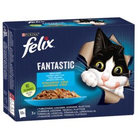   Felix Fantastic Halas válogatás aszpikban nedves macskaeledel 12x85g