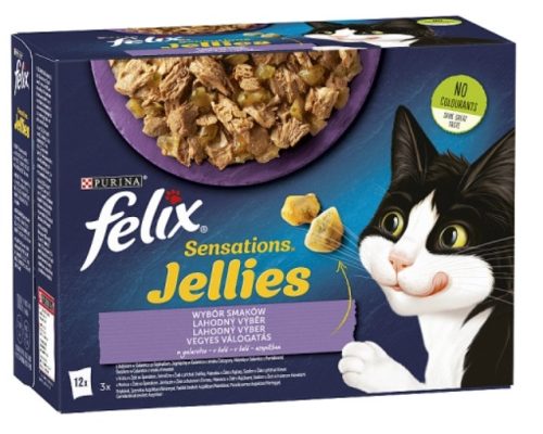 Felix Ssensations Jellies Vegyes válogatás aszpikban nedves macskaeledel 12x85g