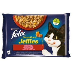   Felix Sensations Jellies Házias Válogatás aszpikban nedves macskaeledel 4 x 85 g (340 g)