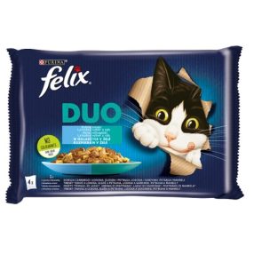   Felix Fantastic Duo Halas Válogatás aszpikban nedves macskaeledel 4 x 85 g (340 g)