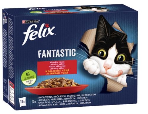Felix Fantastic Házias válogatás aszpikban nedves macskaeledel 12x85g