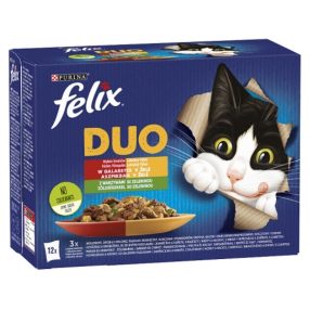  Felix Fantastic Duo Házias válogatás zöldséggel aszpikban nedves macskaeledel 12x85g