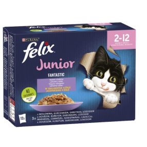   Felix Fantastic Junior Vegyes válogatás aszpikban nedves macskaeledel 12x85g