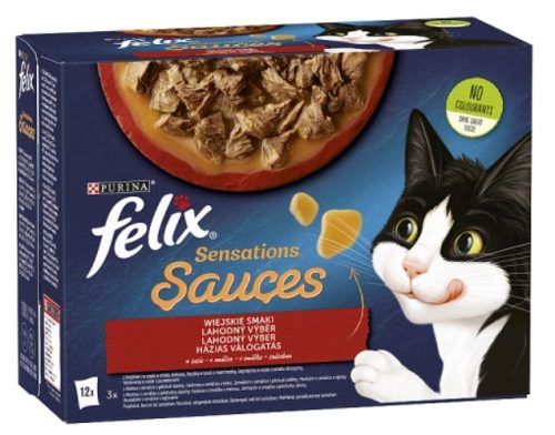 Felix Sensations Sauces Házias válogatás szószban nedves macskaeledel 12x85g