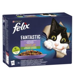   Felix Fantastic Házias válogatás, zöldségekkel aszpikban nedves macskaeledel 12x85g