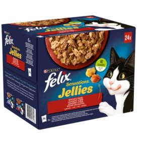   Felix Sensations Jellies Házias válogatás aszpikban nedves macskaeledel 24x85g