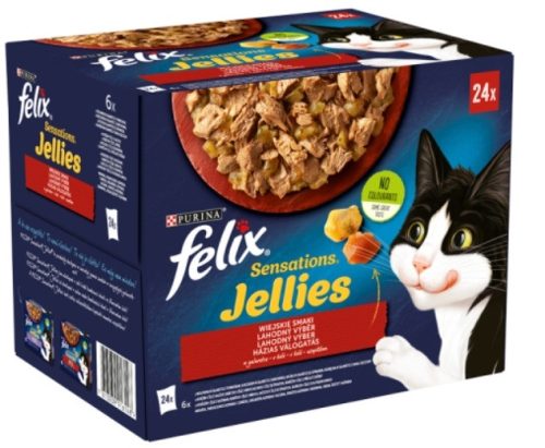 Felix Sensations Jellies Házias válogatás aszpikban nedves macskaeledel 24x85g