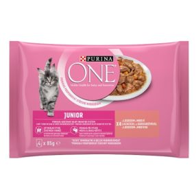   Purina One Junior Lazaccal és Sárgarépával nedves macskaeledel 4x85g