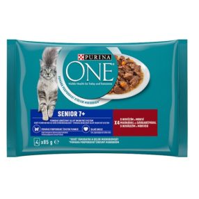   Purina One Senior Marhával és Sárgarépával nedves macskaeledel 4x85g