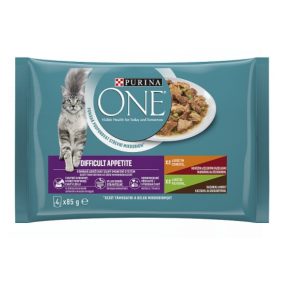   Purina One Difficult Appetite Csirkével és pulykával nedves macskaeledel 4x85g