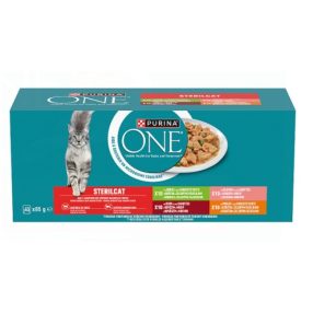   Purina One Sterilcat Marhával/lazaccal/pulykával/csirkével nedves macskaeledel 40x85g