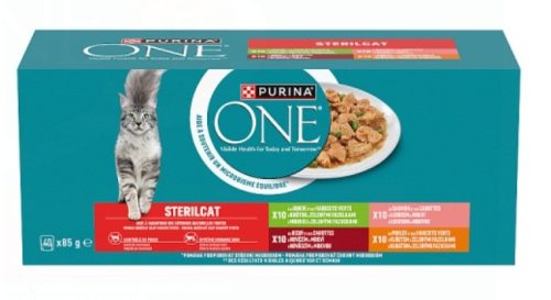 Purina One Sterilcat Marhával/lazaccal/pulykával/csirkével nedves macskaeledel 40x85g