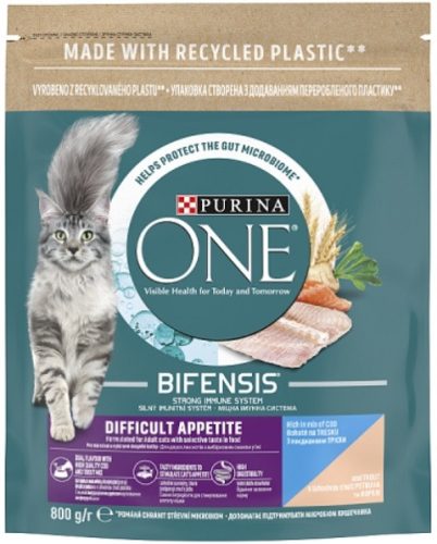 Purina One difficult appetite macskák számára tőkehallal, pisztránggal 800 g
