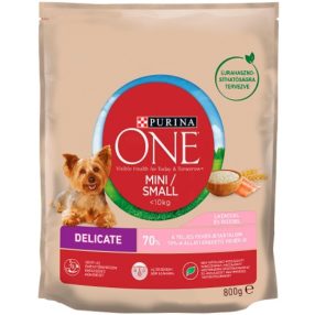   Purina One Mini Delicate száraz kutyaeledel lazaccal és rizzsel 800 g